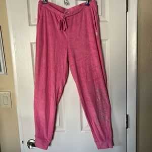 Juicy couture Y2K hot pink terrycloth sleep jogging pants silver stud logo szLG
